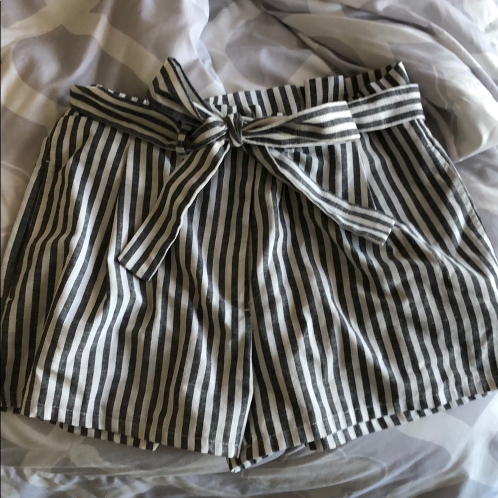 High waisted striped shorts